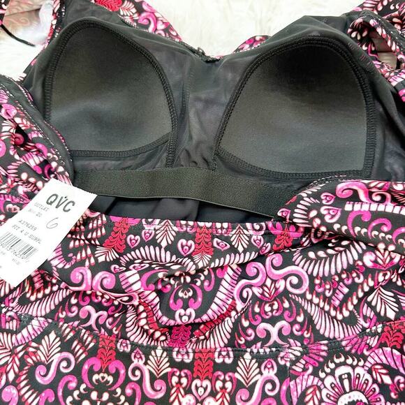 New Fit 4u One Piece Overlay Bathing Suit Swimwear Size 6 QVC - Picture 7 of 8